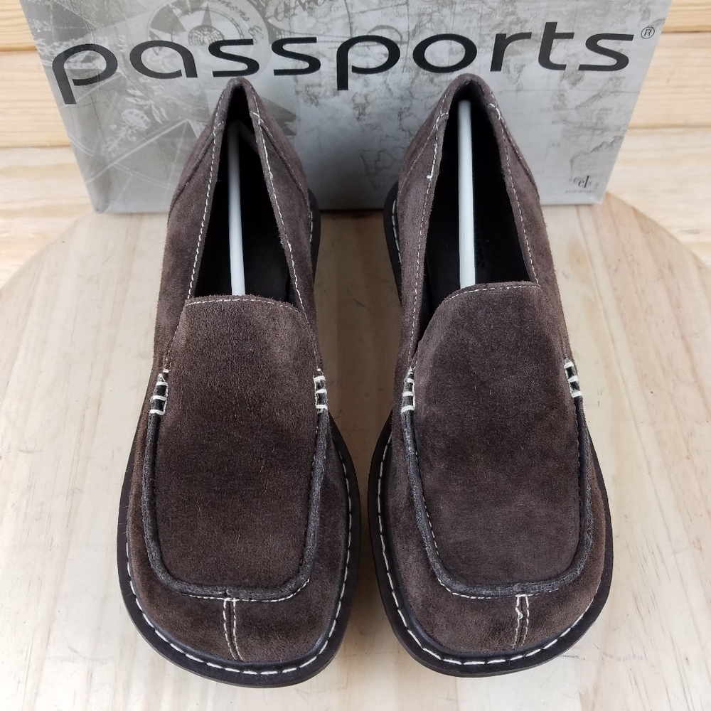 Suede Leather Loafer Brown Slip on Casual Comfort Shoes Moc Toe Women's 8.5 US - Picture 3 of 10